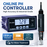 Online pH Controller Meter with pH Electrode 4-20mA Output ORP Monitor High Accuracy Digital pH Control Water Quality Instrument