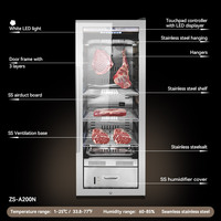 Armoire de maturation à froid pour viande avec affichage numérique, humidité réglable, tiroir, 3 niveaux de rayonnages, intérieur en acier inoxydable, LED