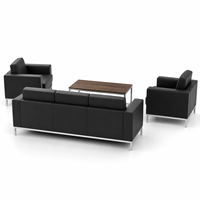Ensemble de canapés pour salle d'attente avec canapé trois places, fauteuils et table basse pour projets de mobilier de bureau