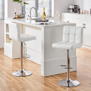 Modern Design Swivel <strong>Bar</strong> <strong>Stools</strong> Adjustable Height Metal Frame Synthetic <strong>Leather</strong> for Home Kitchen Dining Living Room Hotel Use - Product Image 2