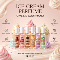 Lot de 6 mini-parfums 5 ml en gros, parfum crème glacée, senteur lactée gourmande, flacon vaporisateur portable pour femme