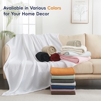 Plaid d'été léger en tissu gaufré respirant, rafraîchissant, doux et confortable, lavable en machine, idéal pour toutes les saisons, cadeau pour femmes