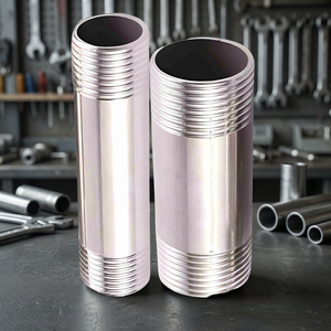 Raccord de tuyau en acier inoxydable SS304 3/8 pouce x 100 mm SCH20 |   Raccord de tuyauterie fileté pour systèmes de tuyauterie industriels - Product Image 6