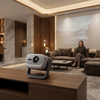 Proyector DLP Láser Tricromático 4K JMGO N5S Pro con Zoom Óptico de Eje Móvil, Android, Conexión a Teléfono Móvil, para Dormitorio