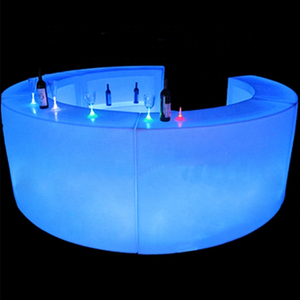 Tavolo da Bar Curvo a LED Portatile per Noleggio, Arredamento Illuminato per Nightclub, Bancone Bar Circolare Leggero e Luminoso - Product Image 3