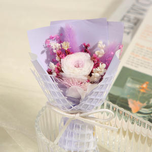 Ramo de Flores Eternas de Rosa y Clavel, Regalo para el Día <span class=keywords><strong>del</strong></span> Maestro, Decoración para Ventilación de Coche, Venta al por Mayor de Regalos Novedosos de Fábrica - Product Image 3