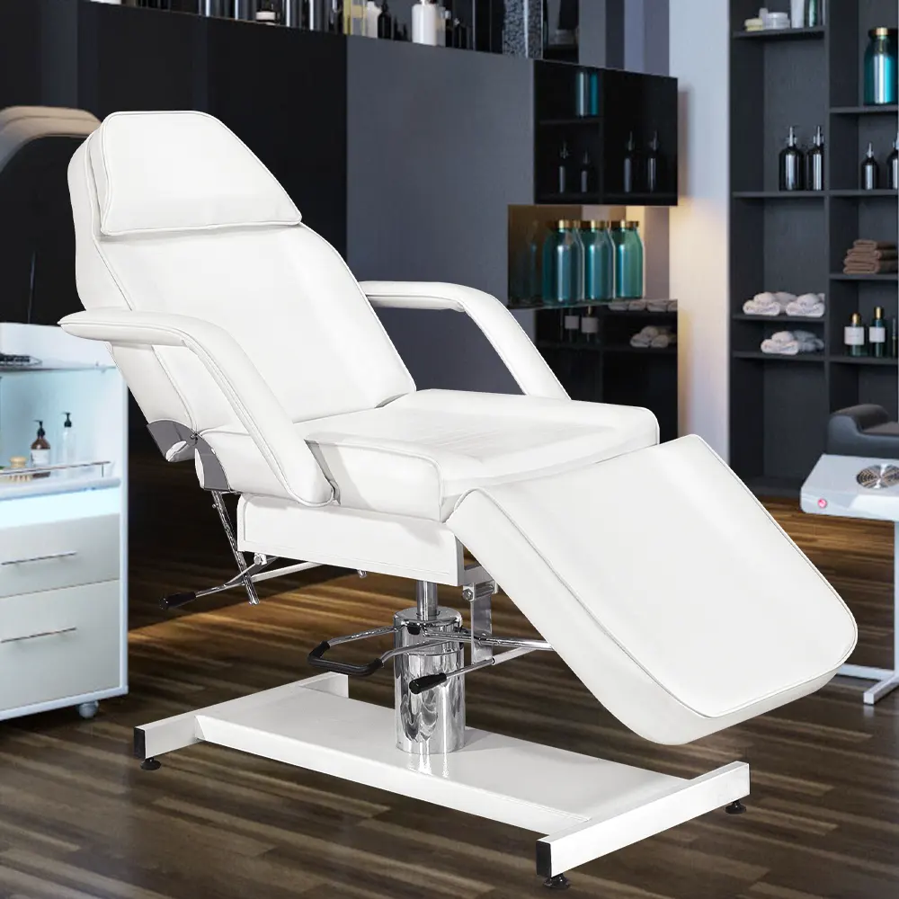 Suministro DE FÁBRICA DE China, cama de belleza reclinable eléctrica blanca portátil de lujo, sillas de tatuaje, silla Facial, salón de Spa a la venta