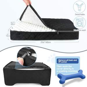 Đen Đa Chức Năng Con Chó Xe Ghế Tăng Cường Du Lịch Vật Nuôi Giường Sofa Cho Trung/Lớn Chó 50lbs Có Thể Tháo Rời Có Thể Giặt Cho 2 Con Chó Nhỏ - Product Image 2