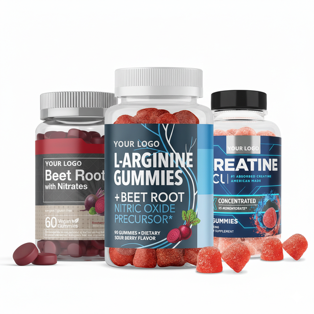 OEM/ODM Bulk Workout Energy Gummies Supplements Bundle L-Arginine & Beet Root & Creatine for Pre-Workout Energy, Muscle Recovery