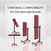 Mécanisme de bureau debout réglable en fer pneumatique, support de levage, réglage de la hauteur 90-138 cm, panneau de luminothérapie rouge, base mobile