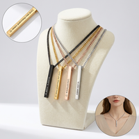 Bikinywu — collier Long épais en acier inoxydable, personnalisable, à personnaliser avec le nom, OEM, taille fine, poli, à faire soi-même, bricolage