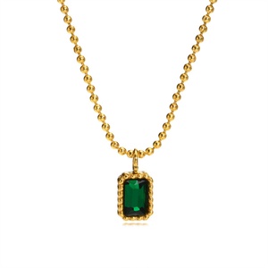 Collar de Moda con Baño de Oro y Circonitas Cuadradas para Mujer - Product Image 1