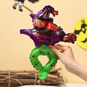 Decoración de Halloween: Globos de diadema medianos, Araña, Gato Negro, Bruja, Calabaza, Fantasma, Varita de globo de mano, Decoración de globos medianos - Product Image 5