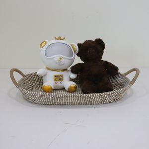 Bandeja de servicio de algas marinas tejida a mano con asas Cesta natural rústica para cocina o decoración del hogar - Product Image 5