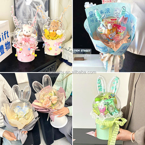 Chất Lượng Cao Trong Suốt Nhựa <span class=keywords><strong>Handmade</strong></span> Bobo Bóng Ôm Hoa Xô Thanh Lịch Gói Hộp Hoa Hiển thị Hatty - Product Image 4