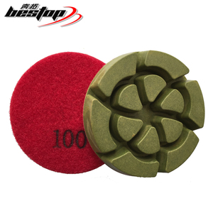 BESTOP Tampon de polissage en résine pour béton diamantée à sec de <span class=keywords><strong>3</strong></span> pouces en vente à chaud avec support à crochet et boucle Support personnalisé OEM - Product Image 1