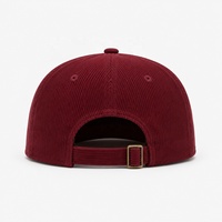 Gorra de béisbol de pana personalizada de fábrica con 5 paneles, visera de cuerda, textura acanalada, talla única, ajustable con correa trasera