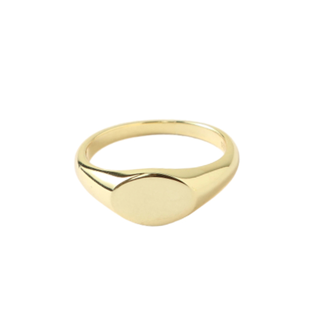 925 Sterling Silver 14K 18K Gold Plated Oval Blank Signet Ring Women Men Rings Jewellery