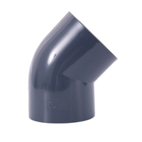 Conectores de Tubería de PVC Plástico de 45 Grados, Ecológicos, Certificados ISO9001, Codo, Recto, Cruzado, en T, Tamaños Personalizables, Color Gris