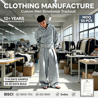 Ensemble de survêtement personnalisé pour homme avec sweat à capuche court zippé à boutons chinois et pantalon de survêtement large – Ensemble 2 pièces – Fabricant de vêtements de marque