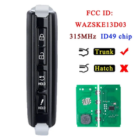 Porte-clés intelligent à distance 315MHz ID49 puce SKE13D-03 pour Mazda CX-5 CX-9 M 6 MX-5 Miata 2019-2022 TAYB-67-5DYB WAZSKE13D03