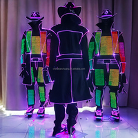 Costume de cowboy western LED, tenue de rodéo lumineuse à fibres optiques avec lumières clignotantes pour spectacle sur scène, festival de musique