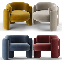 Fauteuil individuel modulaire moderne nordique minimaliste avec revêtement en tissu, design Alien, en bois, pour salon, chambre et loisirs