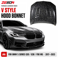 Capot avant de remplacement en fibre de carbone forgée de style V pour BMW Série 5 G30 G38 M5 F90 2017-2023 Kit carrosserie