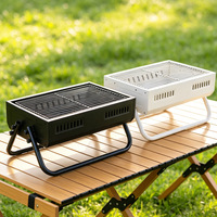 Barbecue portable multifonctionnel pliable pour patio extérieur, cuisinière à charbon épaisse pour barbecue et préparation de thé