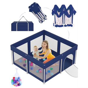 Base antideslizante de seguridad Baby Playard 50in * 50in Valla de Juego plegable Caja de juegos para niños Corralitos para niños - Product Image 1