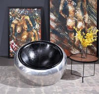 Fauteuil Aviateur Rétro Industriel de Luxe en Cuir, Style Loft, Canapé de Salon, Chaise Boule pour Appartement et Salle à Manger