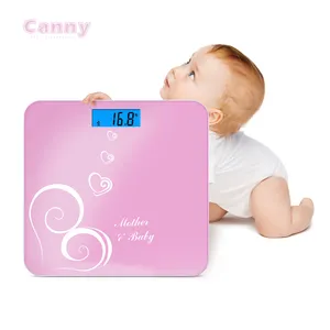 Timbangan badan bayi, timbangan berat badan tampilan Lcd elektronik Digital cetak warna Logo kustom untuk ibu