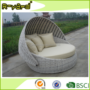 Écologique Rotin meubles <span class=keywords><strong>de</strong></span> <span class=keywords><strong>jardin</strong></span> en osier rond lits <span class=keywords><strong>de</strong></span> jour <span class=keywords><strong>avec</strong></span> <span class=keywords><strong>Auvent</strong></span> - Product Image 4