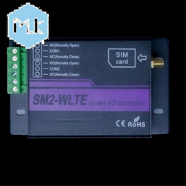 MLK 4G LTE GSM SMS Phone APP Web Remote Control 2 Channel Relay Switch Controller SM2-WLTE for Gate Opener AC/ Motor