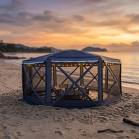 Tente automatique pour 10-12 personnes, structure en fibre de verre, imperméable, coupe-vent, tissu Oxford 210D, tente de camping 3 saisons pour la famille, facile à monter