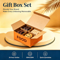 Boîte d'emballage alimentaire avec compartiment personnalisé, boîte cadeau en papier pliable pour biscuits, chocolat, dessert