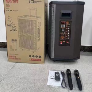 NDR-515 Chuyên Nghiệp Lớn Điện 15 Inch Bt Stereo Hifi Bằng Gỗ Không Dây Loa Karaoke Với Mic Đảng Sân Khấu Xe Đẩy Loa Bass - Product Image 4
