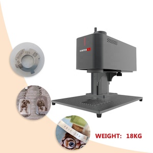 Máquina de marcado láser de fibra pequeña semialojada, máquina de grabado láser portátil de plástico y Metal, <span class=keywords><strong>precio</strong></span> de láser de luz máxima de 20W - Product Image 1