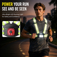 Lampe de course et de cyclisme rechargeable 1000LM 180° °   Feux avant et arrière rotatifs et détachables, sangle réfléchissante, fonction mémoire