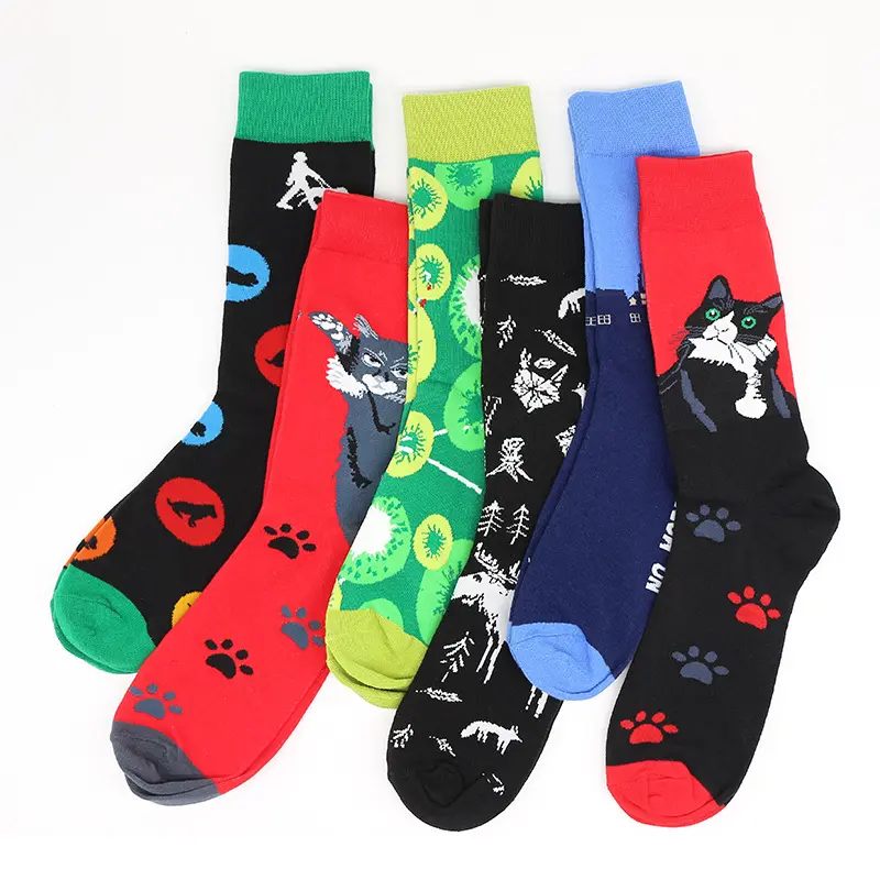 Venta al por mayor mujeres de dibujos animados Animal gato calcetines de los hombres de estilo japonés de moda novedad divertido calcetines de algodón