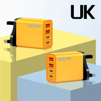 Chargeur mural 120W 4 ports QC3.0 USB type C, chargeurs double PD, adaptateur mural EU/US/UK pour iPhone Samsung