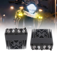 Projecteur LED U29 45W à faisceau spot avec lentille 4D et ventilateur, lumière de travail LED bicolore blanc-jaune 9-30V pour voiture, camion, moto