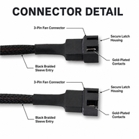 Kipas Pendingin CPU 12V 3/4 Pin SW, Pemisah Berbentuk Y 4-Arah, Modulasi Lebar Pulsa, Isolasi PVC, Hub Chassis Komputer Elektronik