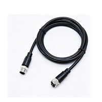 Connecteur de capteur étanche IP67 M12, montage sur panneau, angle droit, bride femelle, terminaison sans soudure, 4 à 12 cœurs disponibles