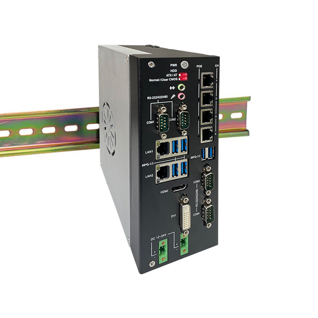 Din Rail Embedded IPC Industrial Computer Support Intel LGA 1151 6 / 7 / 8 / 9th CPU 12V/24V