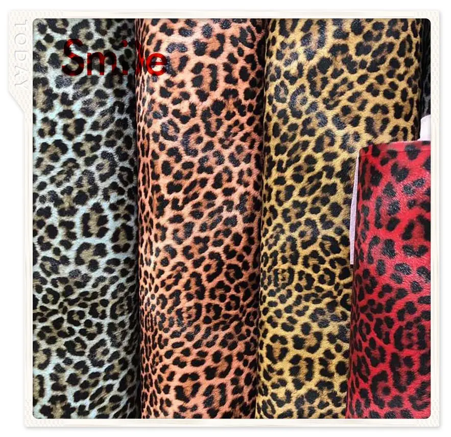 Bag Materials PU Printed leopard Synthetic Leather For Stylish Leather Women Bag