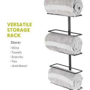 ชั้นวางไวน์ติดผนังเหล็กดัดสีดำสไตล์มินิมอลทันสมัยสำหรับจัดแสดงไวน์และเก็บเครื่องดื่มแอลกอฮอล์ จุขวดไวน์ได้ 9 ขวด - Product Image 3