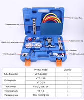 Kit d'outils de fusée intégrée de réfrigération VTB-5B Kit d'outils de réfrigération Kit d'extension avec manomètre de réfrigérant R410
