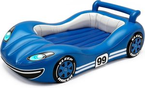 Light Up Blue Race Car Kids <b>Inflatable</b> Travel Bed for Toddlers Camping Home Hotel - Product Image 4