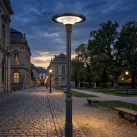 Nouvelle Lampe Solaire Extérieure 50W-Plurio, Lumière LED de Jardin en Aluminium 50W, Éclairage Urbain, Indice de Protection IP66, Angle de Faisceau 150°, 3500lm